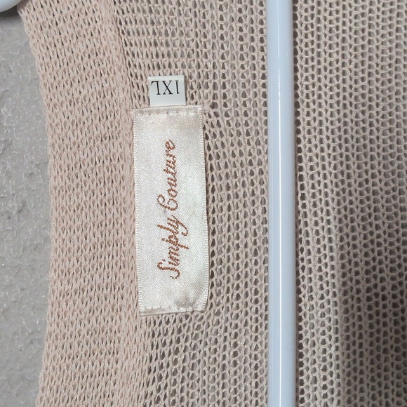 Simply Couture Beige Floral Mixed Media Cardigan Duster Size 1XL NWOT - Picture 2 of 7